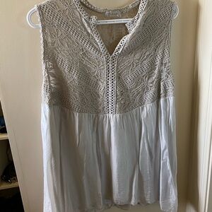 Elegant Lace Sleeveless Top- Made in Italy